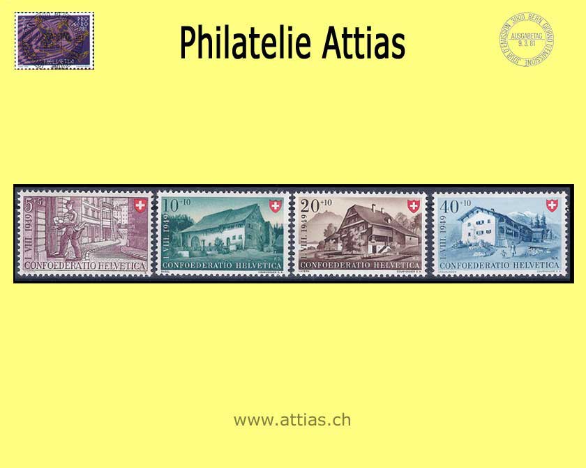 CH 1949 B42-B45 Pro Patria Set  MNH