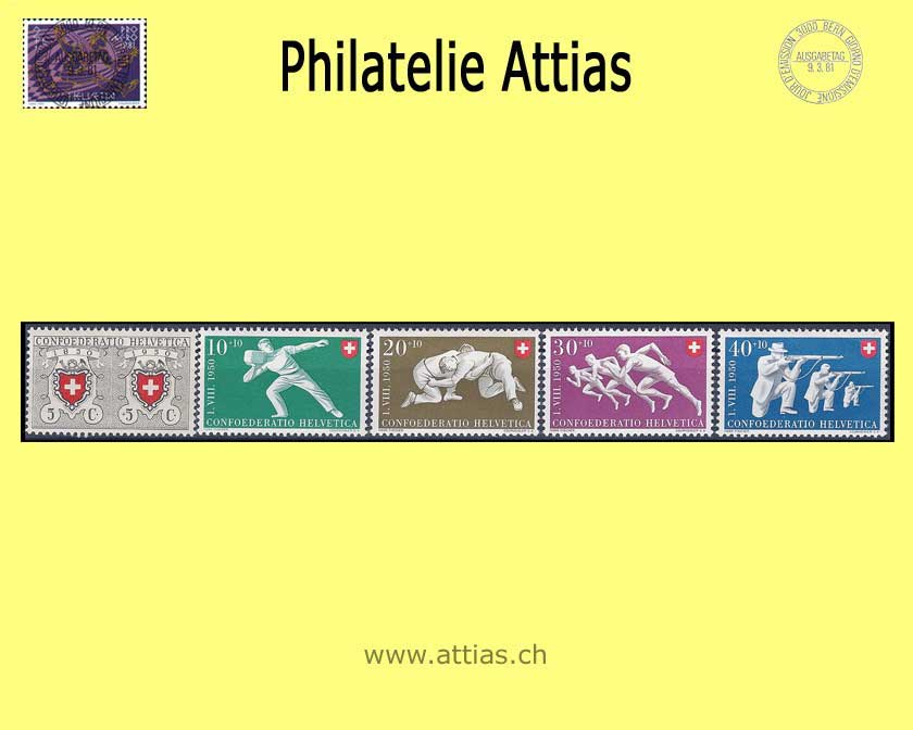 CH 1950 B46-B50 Pro Patria Set  MNH