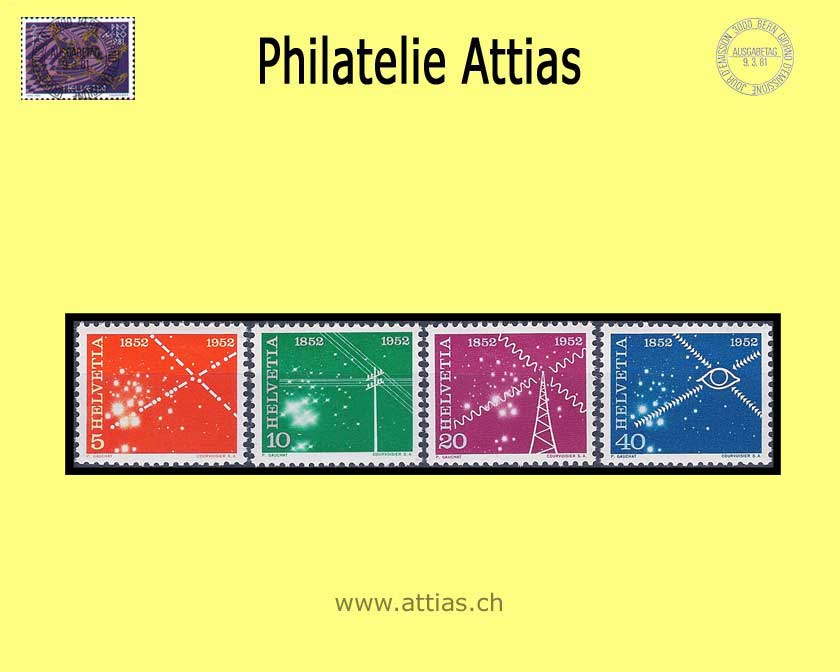 CH 1952 309-312 Elektrisches Nachrichtenwesen Satz Postfrisch