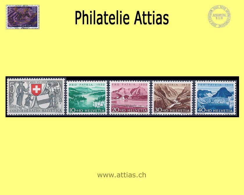 CH 1952 B56-B60 Pro Patria Set  MNH