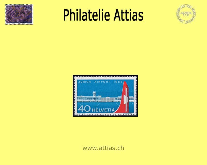 CH 1953 313 Flughafen Zürich Einweihung  Postfrisch