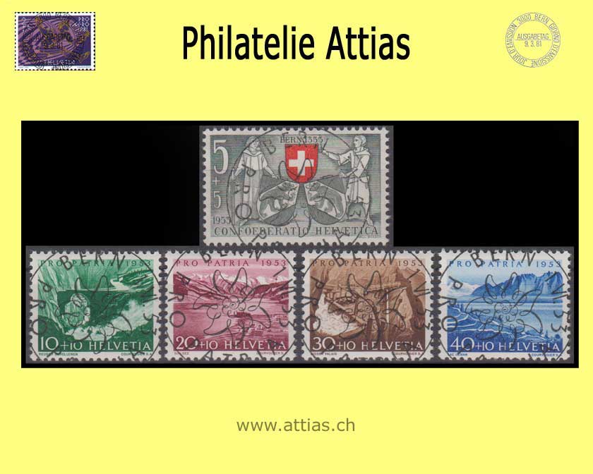 CH 1953 B61-65 Pro Patria Set Special First Day Full Cancellation