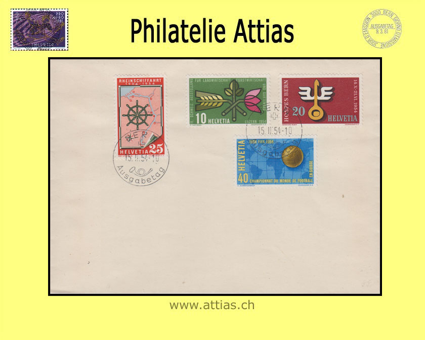 CH 1954 FDC Werbemarken deutsch ohne Adresse