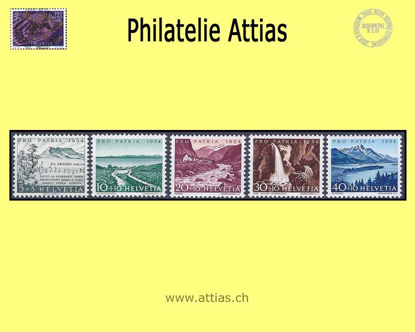 CH 1954 B66-B70 Pro Patria Set  MNH