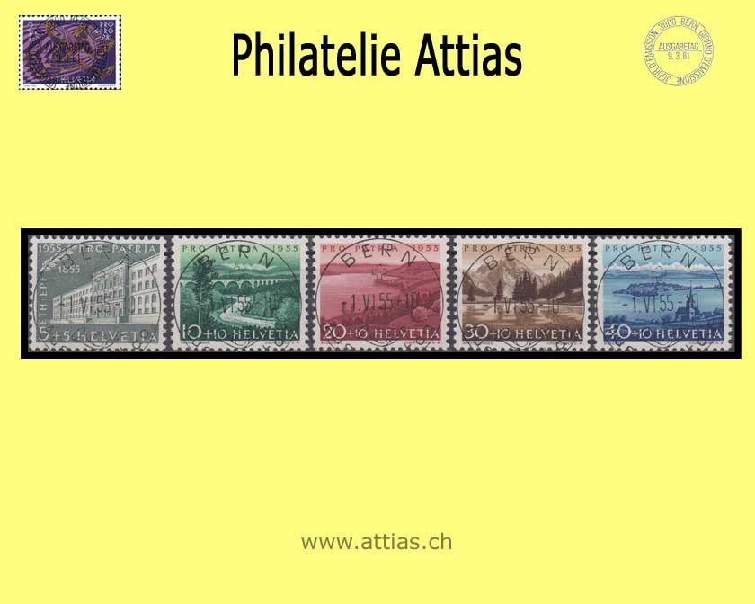 CH 1955 B71-B75 Pro Patria Set First Day Full Cancellation   german