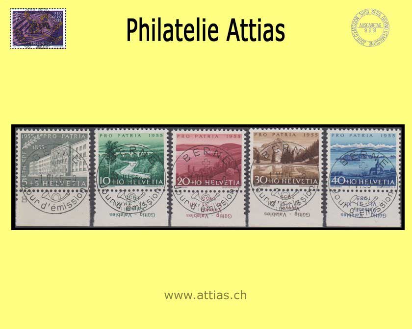 CH 1955 B71-B75 Pro Patria Satz ET-Vollstempel französisch