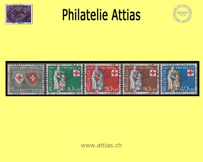 CH 1957 B81-B85 Pro Patria Satz Sonder-ET-Vollstempel