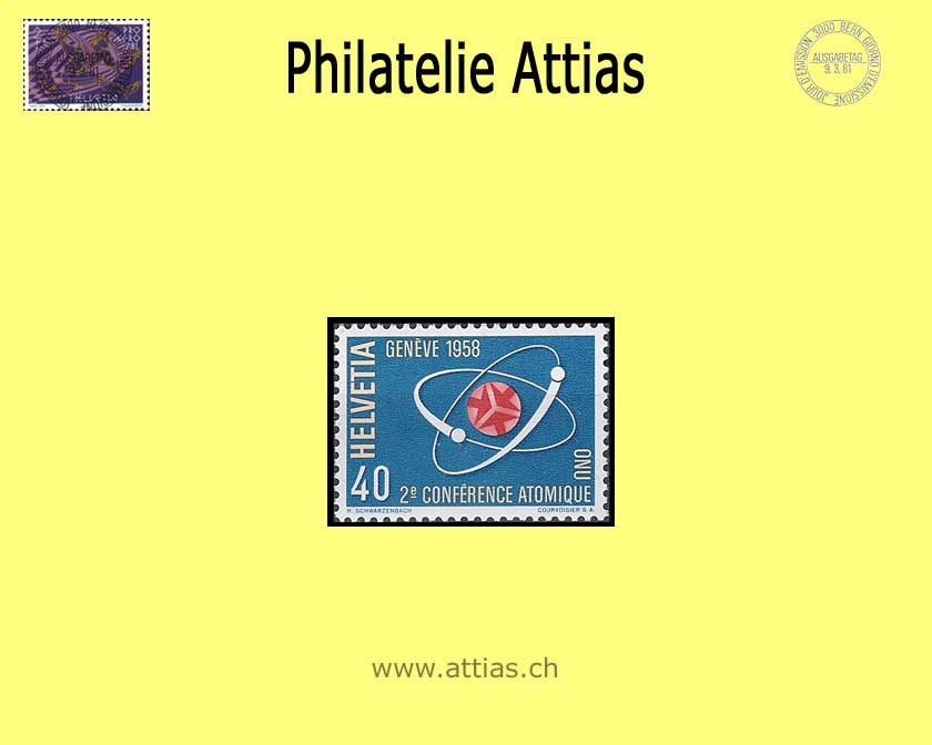 CH 1958 338 Atomkonferenz Postfrisch