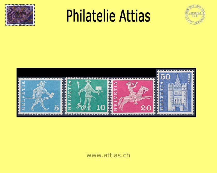 CH 1960  355R/363R Post. Motifs (w/o fl) Role Set  MNH (without No)