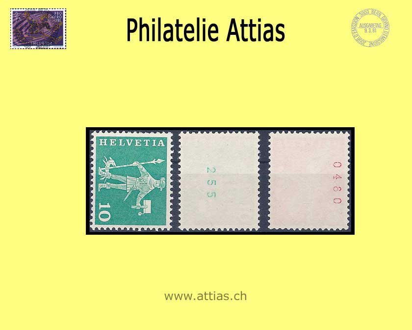 CH 1960  355RM/363RM Post. Motifs (w/o fl) Role 3 values MNH (with No)