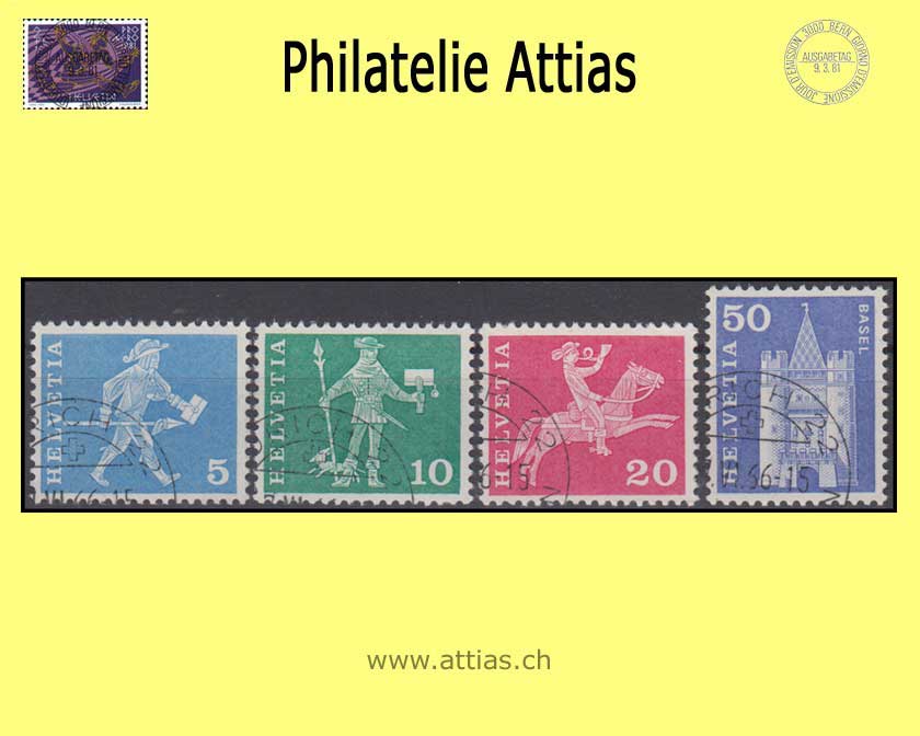 CH 1964 355RL/363RL Post. Motive (m.L.) RM Satz gestempelt (ohne Nr)
