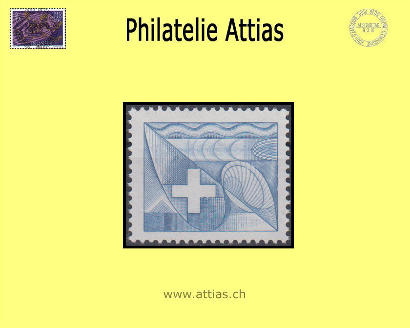 CH 1960 ca. Vignette Probedruck Schweizer Kreuz der PTT Wertzeichendruckerei