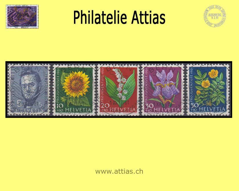 CH 1961 J188-J192 Pro Juventute Sonder-ET-Vollstempel