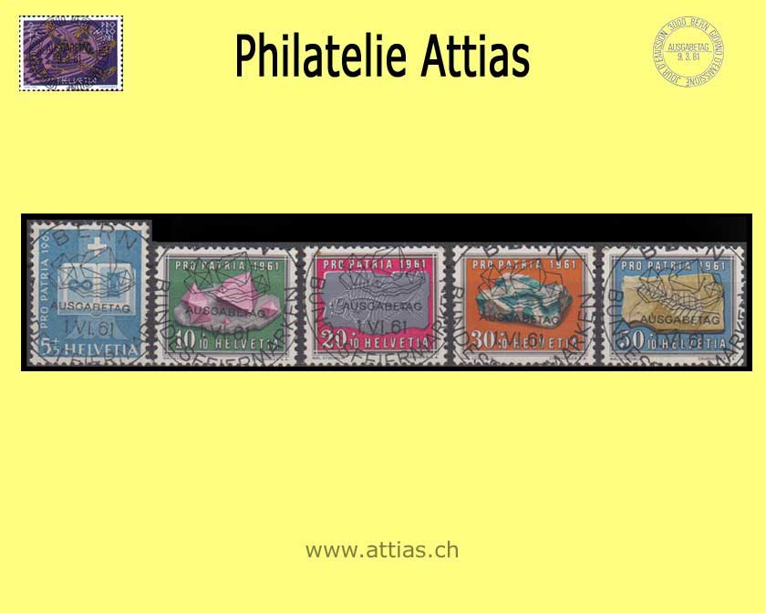 CH 1961 B103-B107 Pro Patria Satz Sonder-ET-Vollstempel