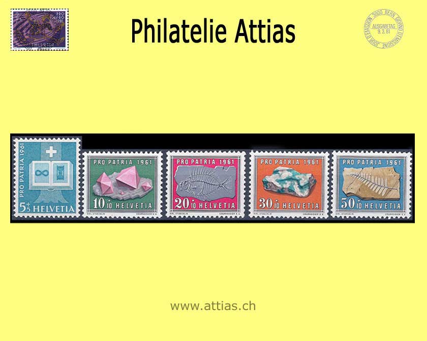 CH 1961 B103-B107 Pro Patria Set  MNH