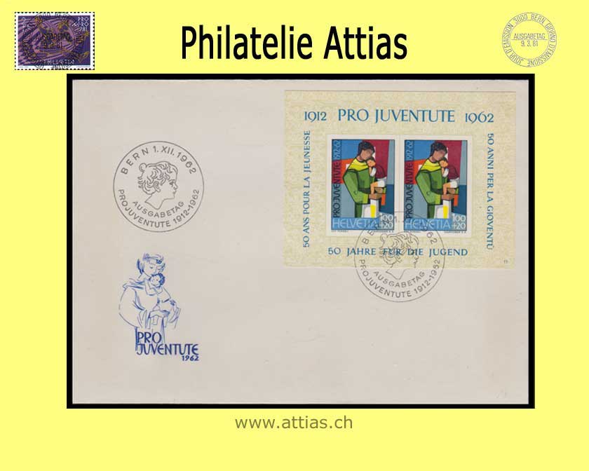 CH 1962 FDC Block Pro Juventute ill. ohne Adresse