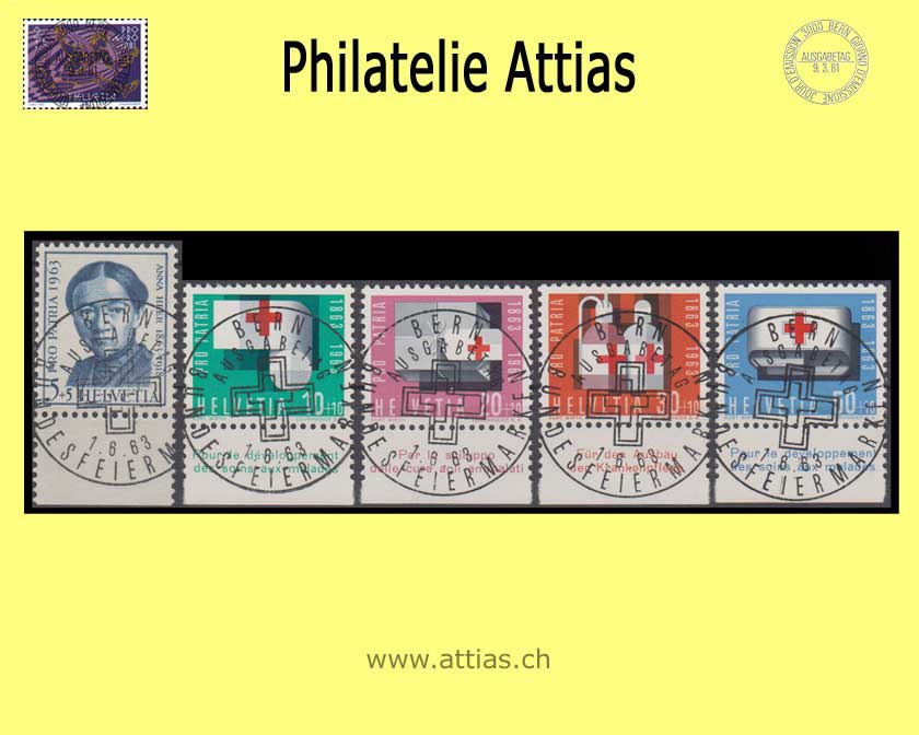 CH 1963 B113-B117 Pro Patria Satz Sonder-ET-Vollstempel