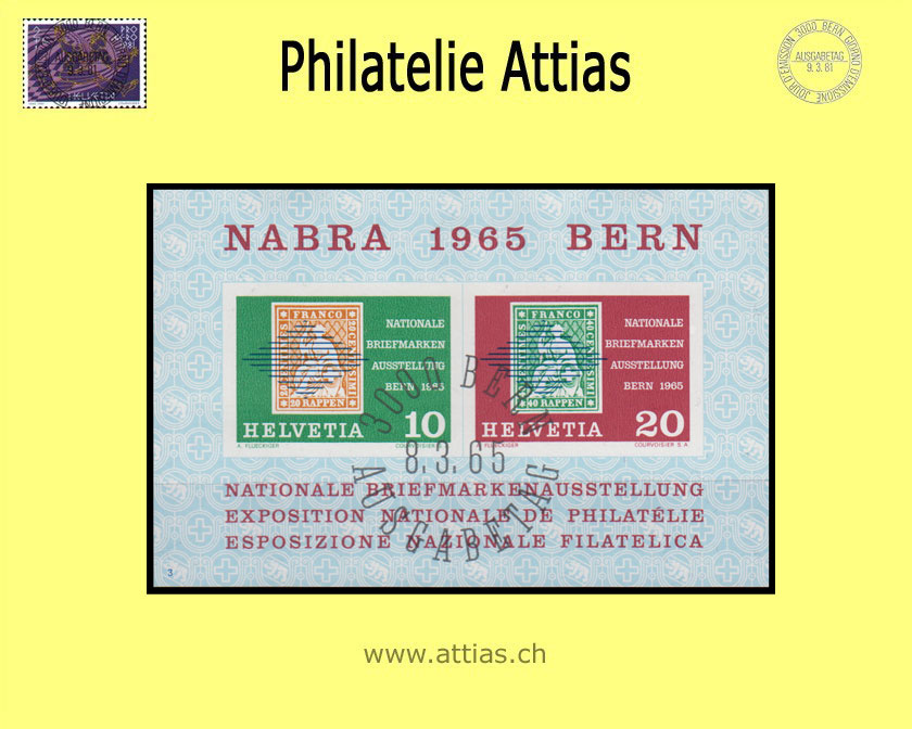 CH 1965 W43 (Bl.20) Block NABRA Bern ET-Stempel