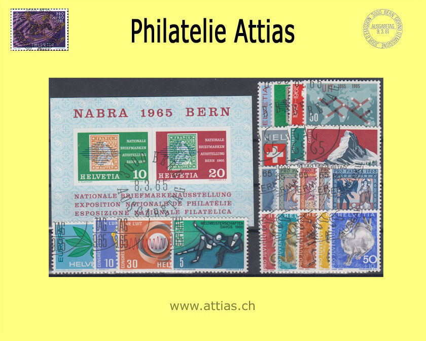 CH 1965 Jahresserie der Post mit Ersttags-Stempel