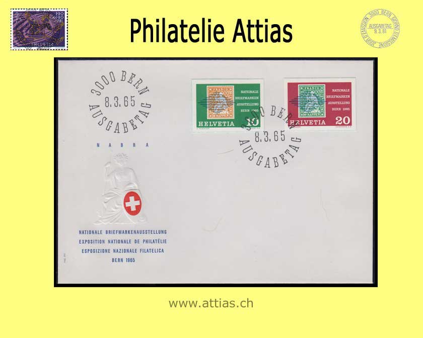 CH 1965 FDC Block NABRA Bern Einzelmarken ill. o.Adr.