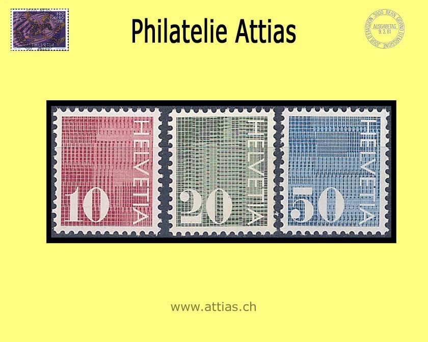 CH 1970 483-485 Ziffern Rollenmarken Satz  Postfrisch (ohne Nr)
