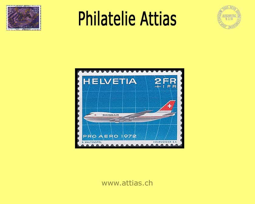 CH 1972 F47 Pro Aero - Swissair Jumbo-Jet  Postfrisch