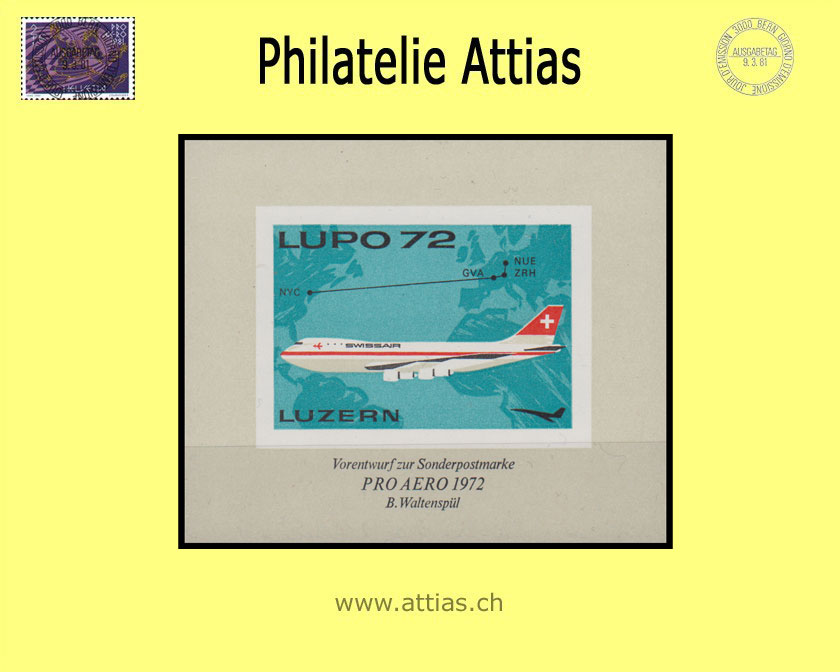 CH 1972 Vignette LUPO 72 Luzern Jumbo-Jet