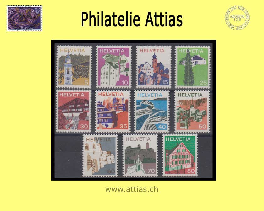 CH 1973-75 523-533 Landschaften Satz Postfrisch