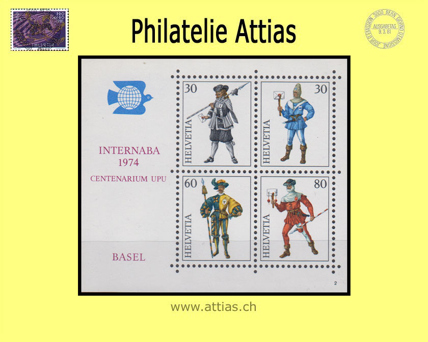 CH 1974 W50 (Bl.22) Block INTERNABA Basel  Postfrisch