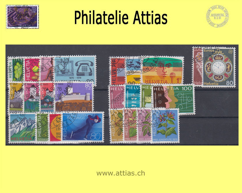 CH 1976 Jahresserie der Post mit Ersttags-Stempel