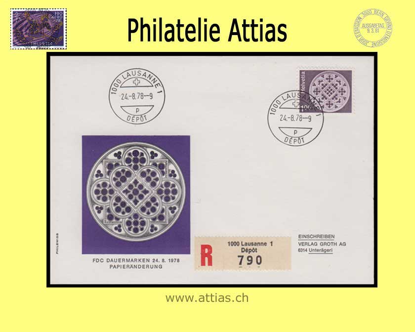 CH 1978 FDC Traditions & Architectures Paper change ill. w.addr.