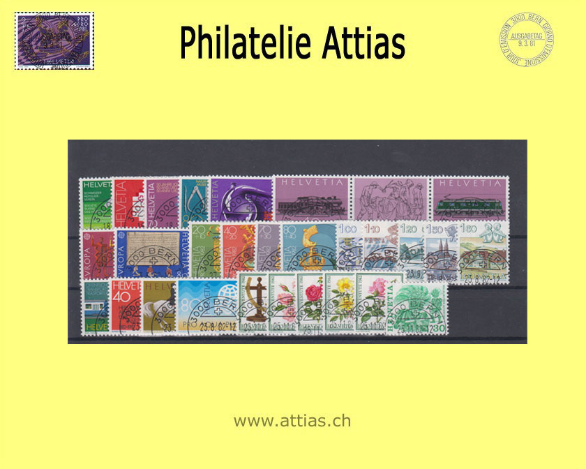 CH 1982 Jahresserie der Post mit Ersttags-Stempel