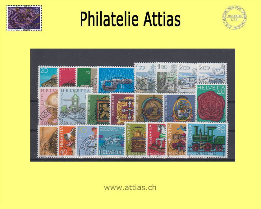 CH 1983 Jahresserie der Post mit Ersttags-Stempel
