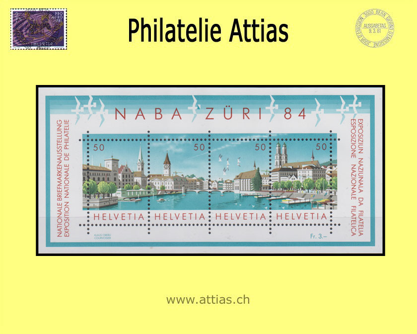 CH 1984 W64 (Bl.24) Block NABA Zürich 84  Postfrisch