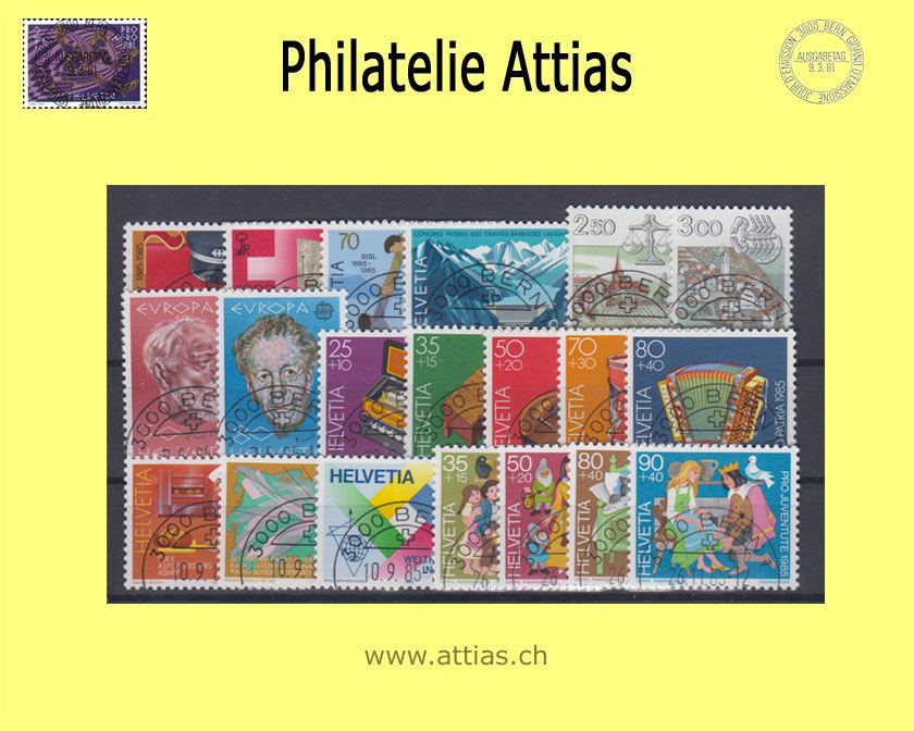 CH 1985 Jahresserie der Post mit Ersttags-Stempel