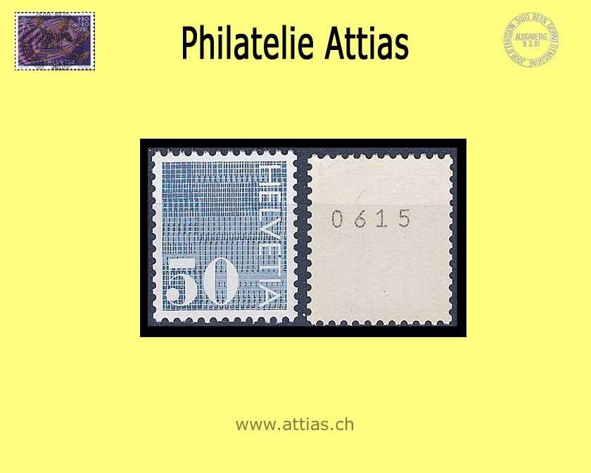 CH 1987 485RMx Ziffer 50 Rp. Rollenmarke Postfrisch (mit schwarzer Nr)