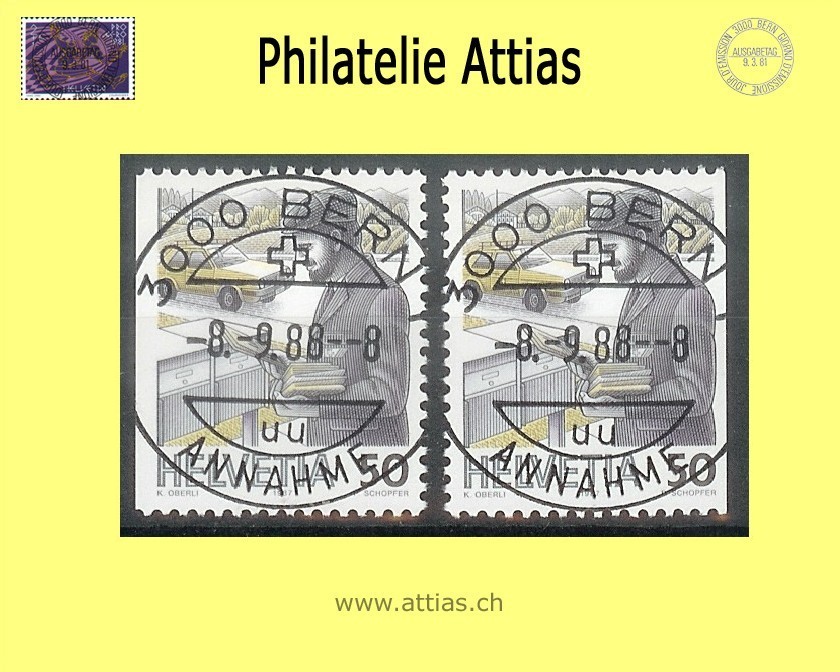 CH 1988 MH Postbote Einzelwerte mit ET-Vollstempel