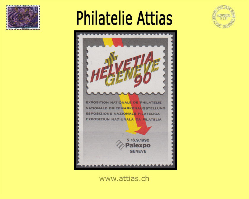 CH 1990 Vignette HELVETIA 90, Exposition Nationale de Philatelie Genève