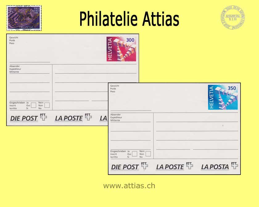 CH 1994 AK1-AK2 Vorfrankierte Adress-Klebeetiketten Paket-Post,  lose  Postfrisch