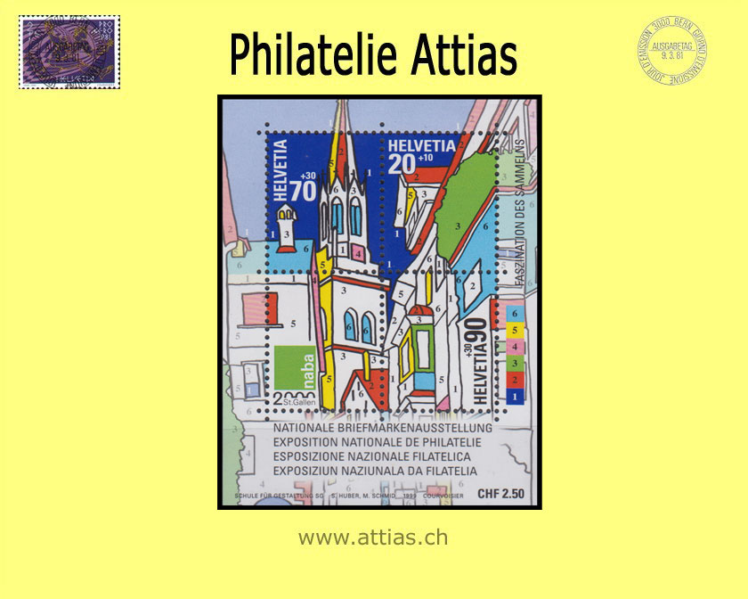 CH 1999 W84 (Bl.29) Block Naba I 2000 St.Gallen  Postfrisch