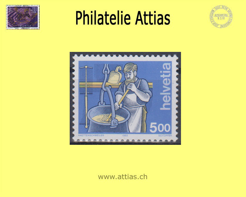 CH 2001 854x Käser Papieränderung mit Leuchtfasern Postfrisch