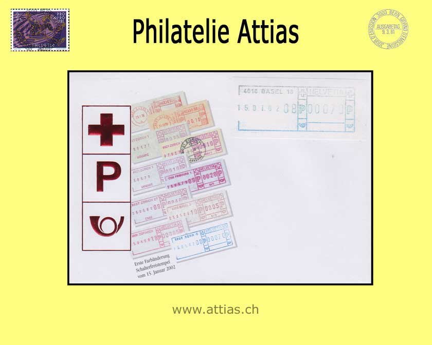 CH 2002  SFS 18 FRAMA-Schaltergerät, blau, fünfstellig, ohne Geräte-Nr, ill. FDC