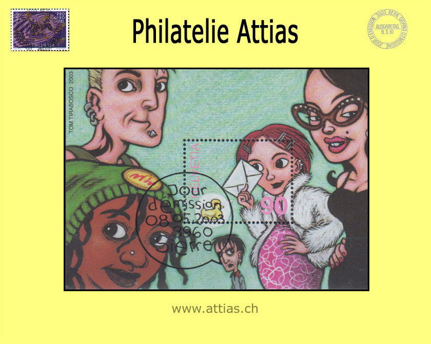 CH 2003 1092 (Bl.34) Block Comics Heidi ET-Stempel