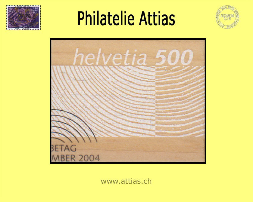 CH 2004 1033 Rohstoff Schweizer Holz Sondermarke ET-Stempel