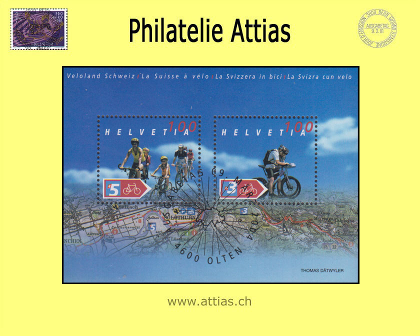 CH 2004 1118 (Bl.35) Block Veloland Schweiz ET-Stempel