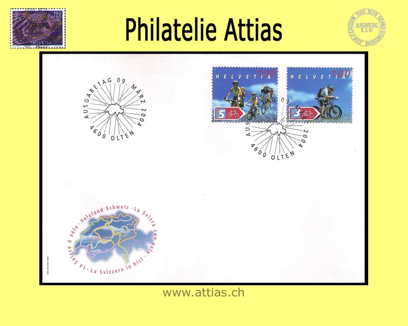 CH 2004 FDC Block Veloland Schweiz Einzelmarken