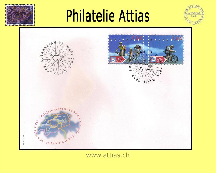 CH 2004 FDC Block Veloland Schweiz Einzelmarken Zus.