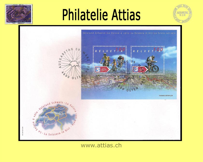 CH 2004 FDC Block Veloland Schweiz - Format C6