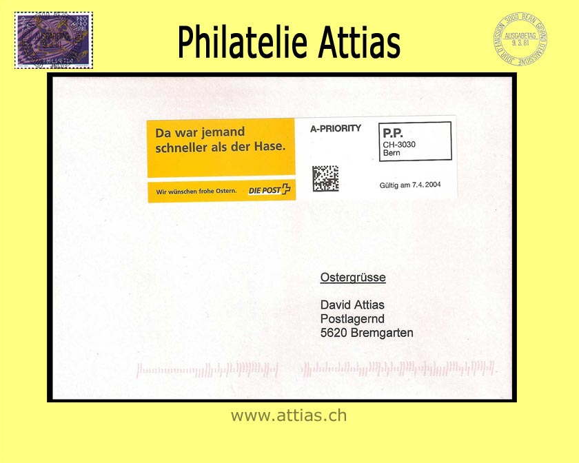 CH 2004 FDC Ostermarke (deutsch)