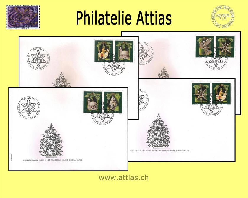 CH 2004 FDC Bloc Weihnachten Single stamps joined